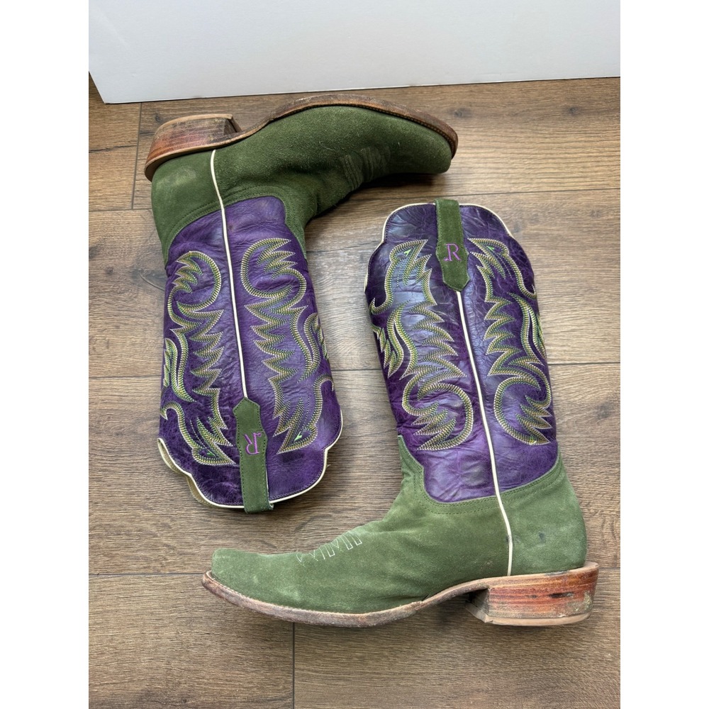 R. Watson Rougout Louisiana inspired Western Cowboy Boots 1 Size 10.5 D